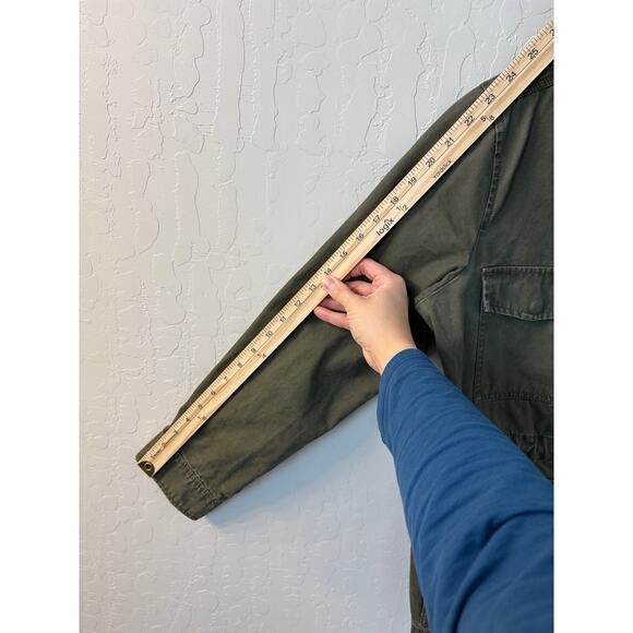 Madewell Sz S‎ Surplus Jacket Olive Green Army Utility Cinch Waist Oversized - Picture 10 of 11